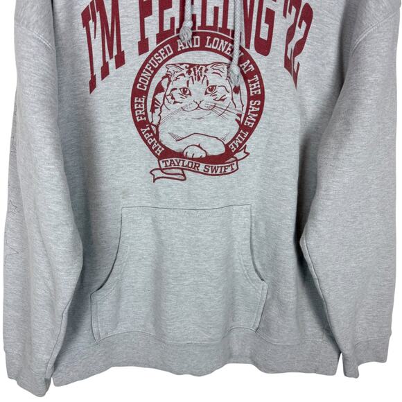 Taylor Swift Hoodie 2XL Gray I'm Feeling 22 Drawstring Independent Trading Co - Picture 4 of 11